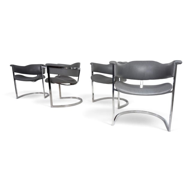 Mid-Century Modern Vintage Dining Chairs by Vittorio Introini for Mario Sabot, 1970, Set of 4 For Sale - Image 3 of 18