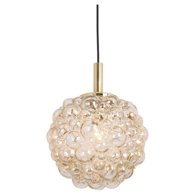 Large Amber Bubble Glass Pendant by Helena Tynell for Limburg, Germany, 1970s For Sale - Image 12 of 12