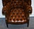 Hand-Dyed Leather Chesterfield Porter's Wingback Armchair For Sale - Image 18 of 18