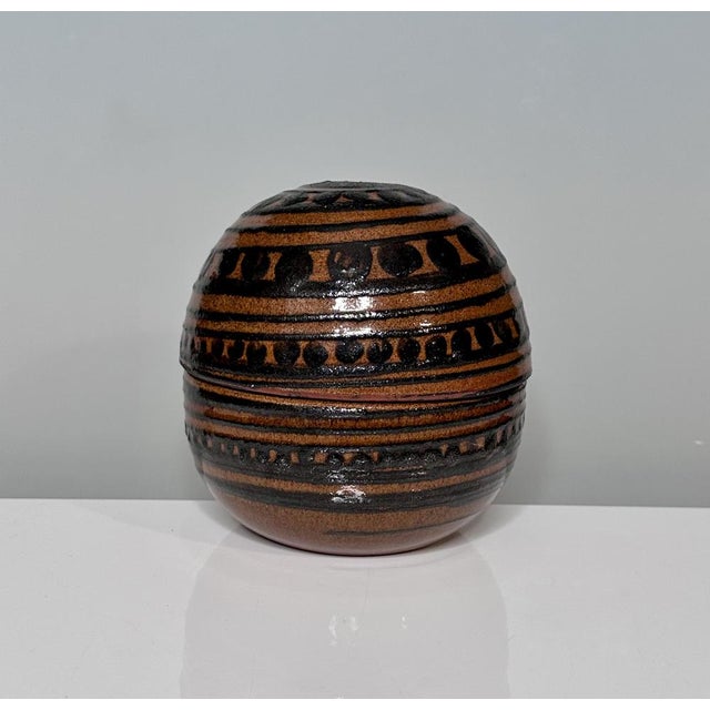 Modernist Spherical Studio Ceramic Art Box from Helma Klett, Germany, 1960s For Sale - Image 4 of 14