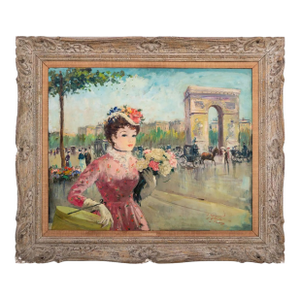 Maurice Renard "L'Etoile a Paris" Oil on Canvas
