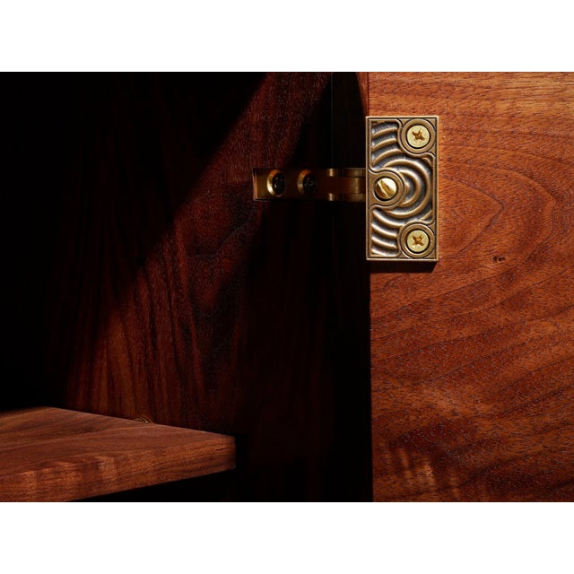 Wave Stereo Console in Walnut With Inset Epoxy Top by Michael Maximo For Sale - Image 11 of 11