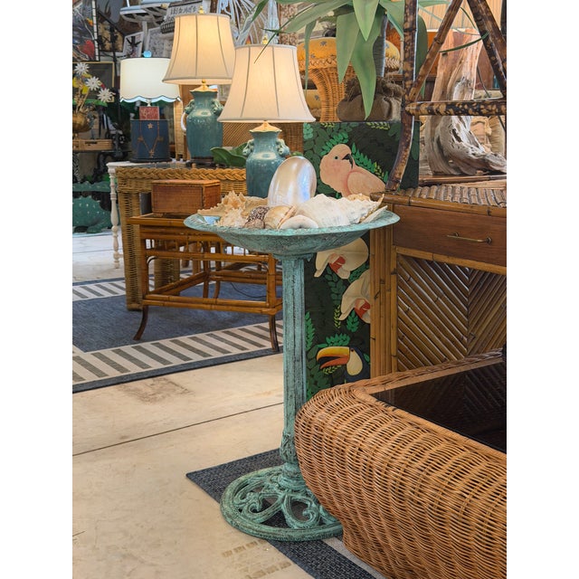 Vintage Cast Iron Garden Tazza or Pedestal Centerpiece With Verdigris Finish For Sale - Image 12 of 12