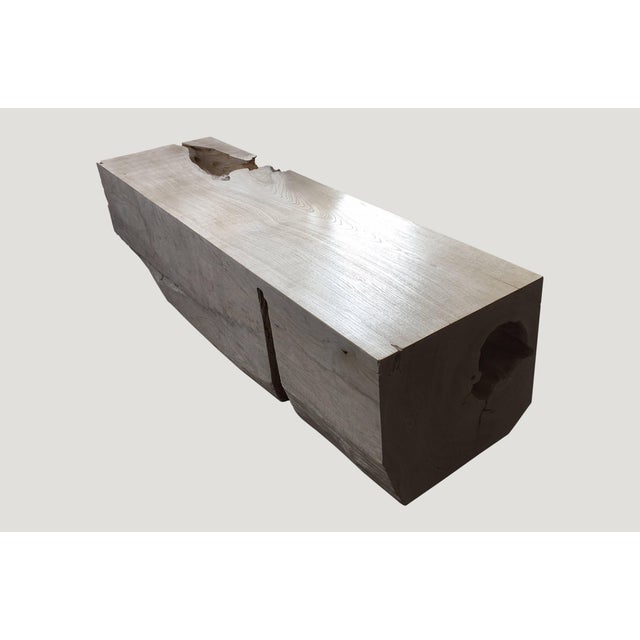 Andrianna Shamaris St. Barts Teak Wood Bench For Sale - Image 10 of 18