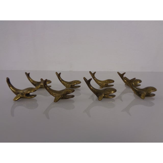 Mid-Century Modern Whale-Shaped Brass Paperweights or Knife Rests in the style of Walter Bosse, Austria, 1950s, Set of 4 For Sale - Image 3 of 18