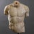 Sculpture of a male torso in the Hellenistic style. Sculpture on base of a male torso in the Hellenistic style, plaster...