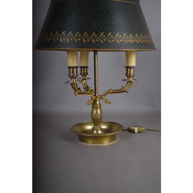 Antique Empire Bronze Bouillotte Lamp with Swan Motifs, 1910s For Sale - Image 9 of 16