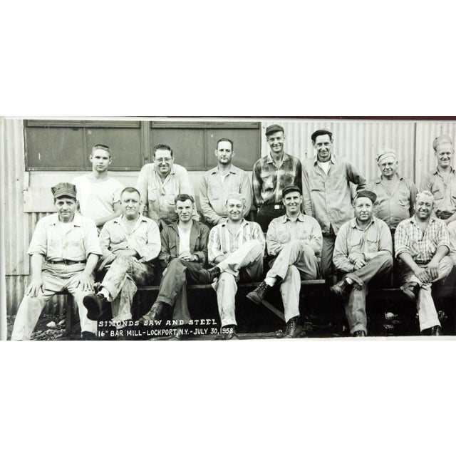 Fabulous Vintage Mid Century Steel Mill Occupational Photograph Dated 1958 For Sale - Image 4 of 5