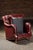 Late 20th Century Pair of Plush Leather Armchairs With Ottoman in Burgundy For Sale In Chicago - Image 6 of 18