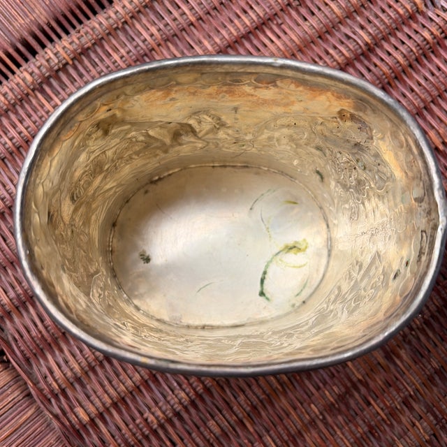 Antique European Repoussé Chased Metal Vessel For Sale - Image 9 of 10