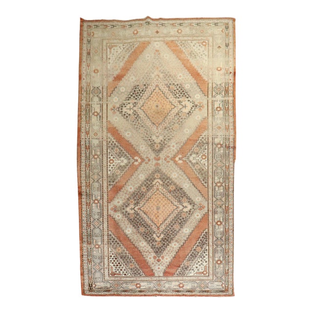 Zabihi Collection Khotan Apricot Color Gallery Rug For Sale