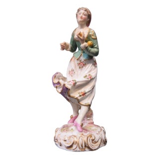 Vintage Meissen Porcelain Figure of a Woman For Sale