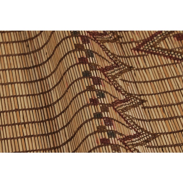 Tribal Title: Vintage Tuareg Mat, Beige-Brown Tribal Geometric Patterns - Rug & Kilim For Sale - Image 3 of 10