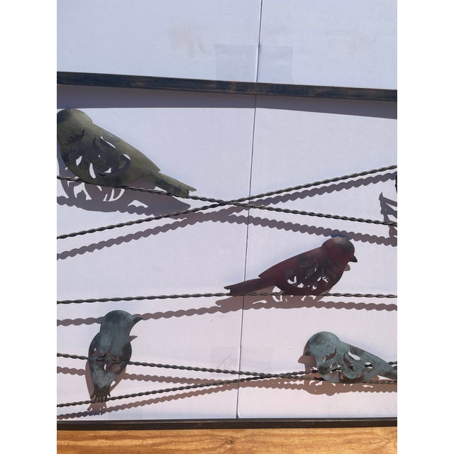 here we have a beautiful faux bronze ( aged steel) hanging garden sculpture featuring song birds. Ready to hang. Nice mix...