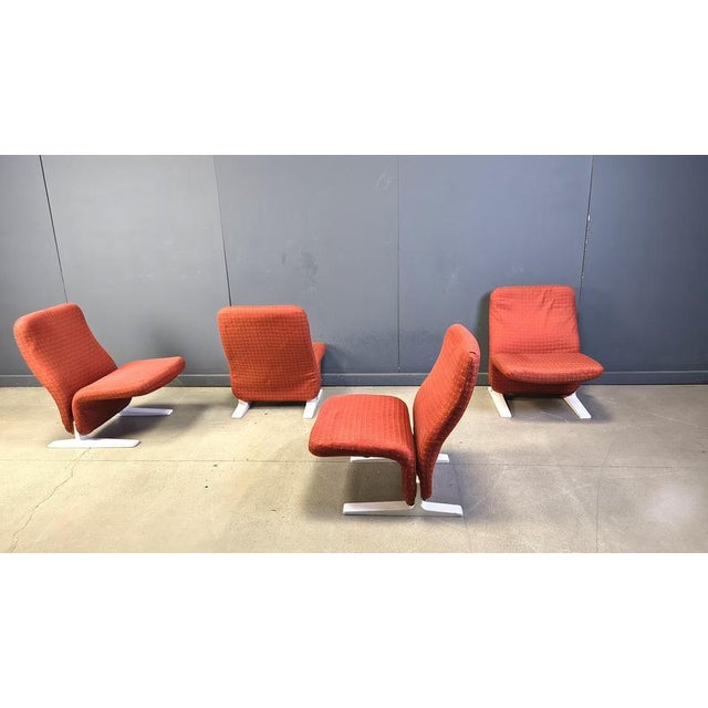 Metal Concorde Chairs from Pierre Paulin, 1960s, Set of 4 For Sale - Image 7 of 16