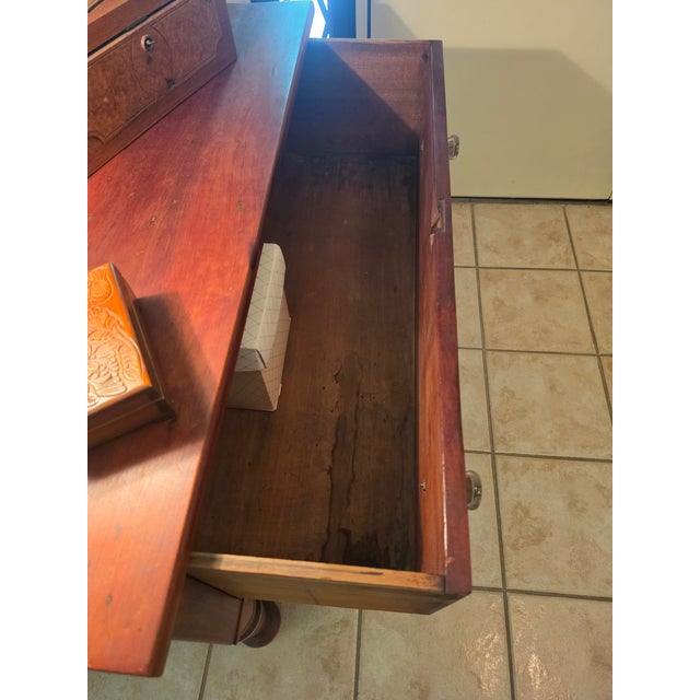 Brown Antique Early 19th Century American Country Solid Cherry One-Drawer Work Table For Sale - Image 8 of 10