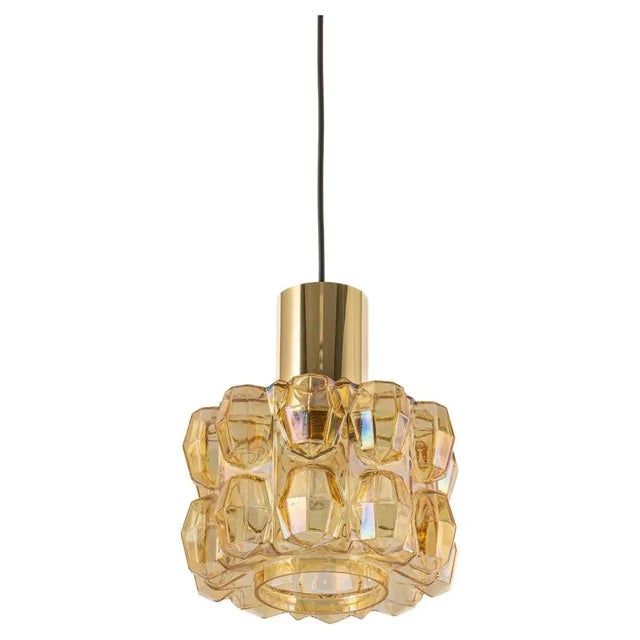 Large Amber Glass Pendant from Limburg, Germany, 1970s For Sale - Image 13 of 13