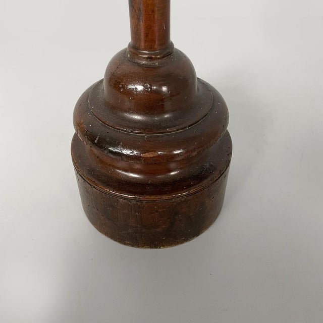 Wood Italian Round Doorstop in Turned Wood, 1930s For Sale - Image 7 of 11
