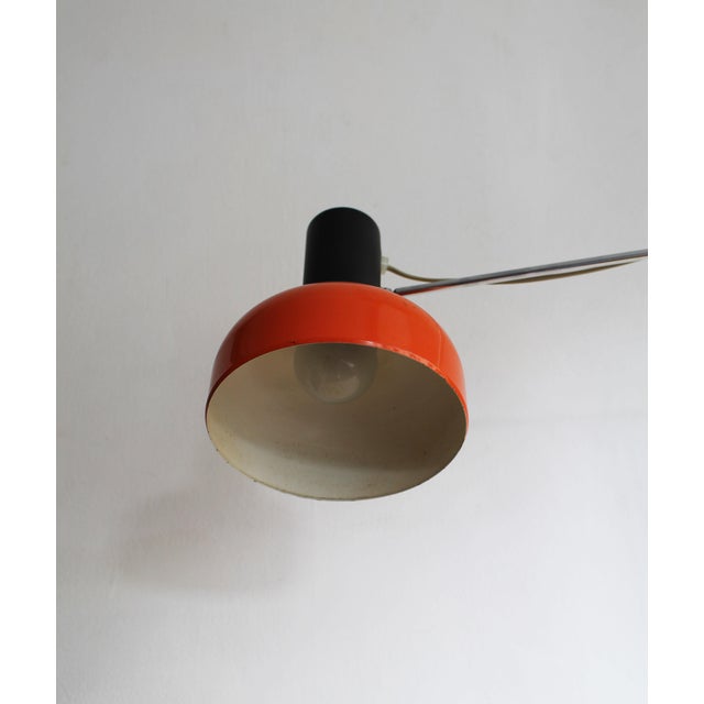 Mid-Century Modern Adjustable Orange Clamp Desk Lamp by Napako, 1960s For Sale - Image 3 of 15