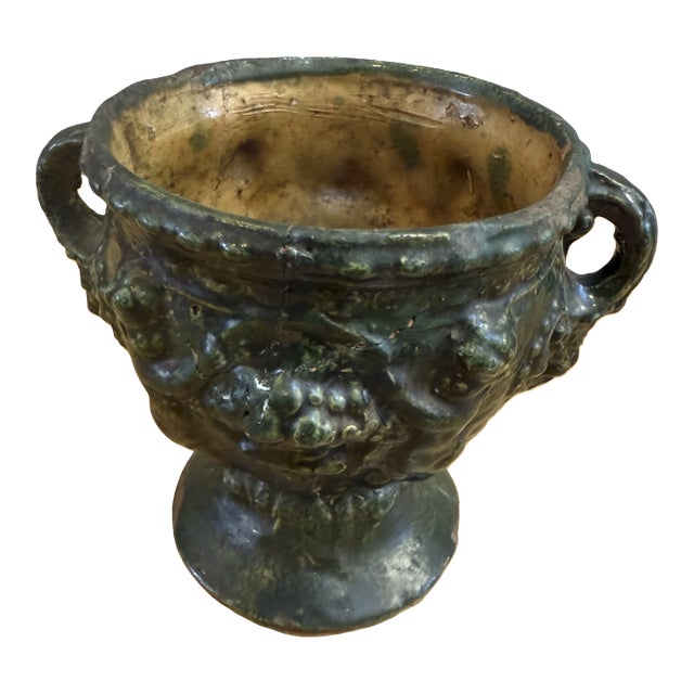 17th Century Small Spanish Colonial Neoclassical Ceramic Urn For Sale