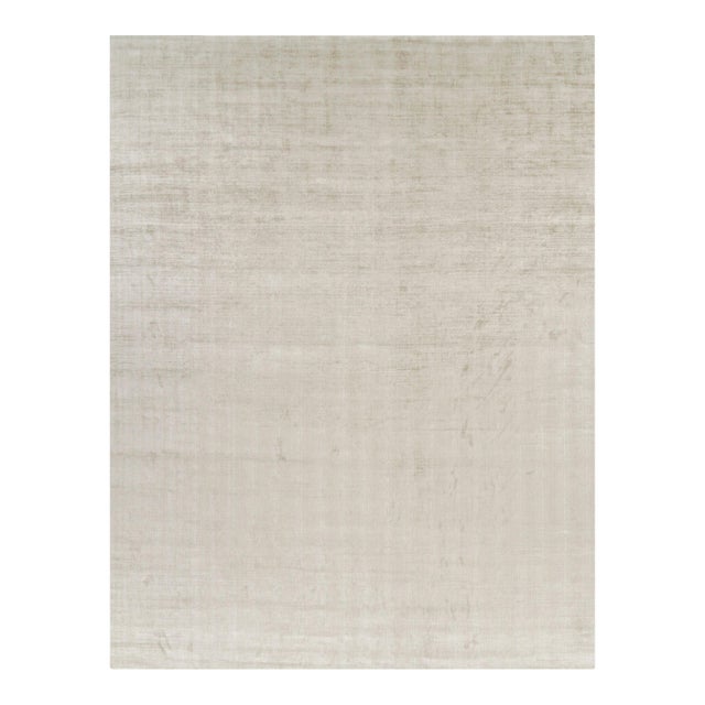 Rug & Kilim’s Oversized Contemporary Textural Solid Rug in Light Beige Tones - 13x17 For Sale