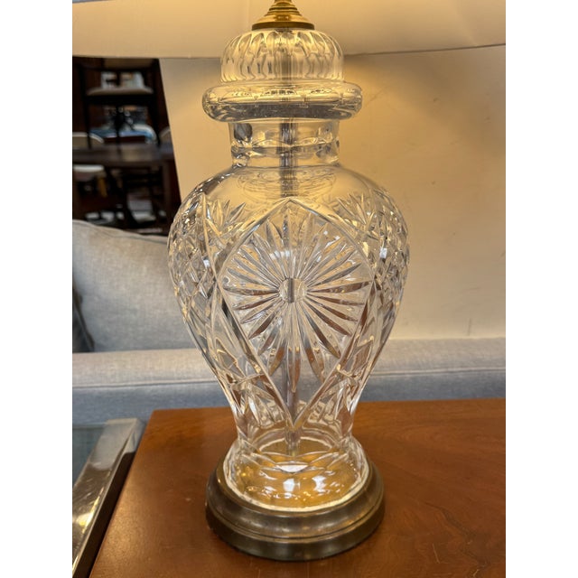 Transparent Vintage Crystal Table Lamps, a Pair For Sale - Image 8 of 12