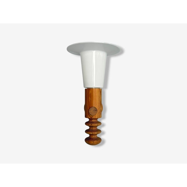 1970s Uno Kristiansson, Swedish Modern, Pine, Fabric, Wall Sconce, Sweden, 1970s For Sale - Image 5 of 8