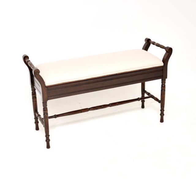 Wood Antique Victorian Duet Piano Stool, 1890s For Sale - Image 7 of 13