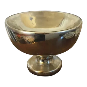 Large Antique 19th Century Mercury Blown Glass Compote Centerpiece Footed Fruit Bowl