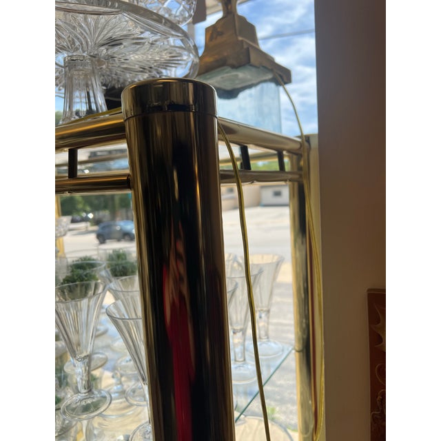Metal Vintage Milo Baughman Style Brass Etagere For Sale - Image 7 of 11