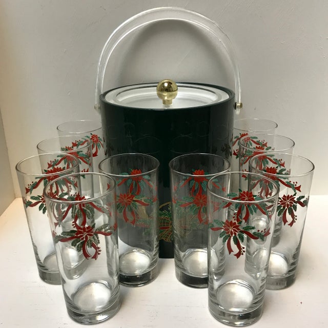 Holiday Georges Briard Ice Bucket, Ice Tongs With Original Tag and 10 Matching Tumblers-Set of 12 For Sale - Image 13 of 13