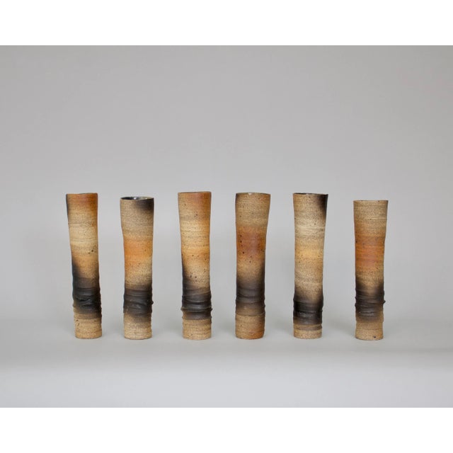 Ceramic Atelier Pelagres Stoneware Wood Fire Ceramic Vases France, Circa 1950 - Set of 6 For Sale - Image 7 of 13
