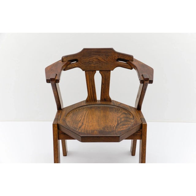 Mid-Century Modern French Provincial Oak Chair, 1960s For Sale - Image 14 of 15