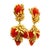 Mid-Century Modern 1960s Italian Sardinian Coral 18k Gold Floral Drop Earrings, Pair For Sale - Image 3 of 10
