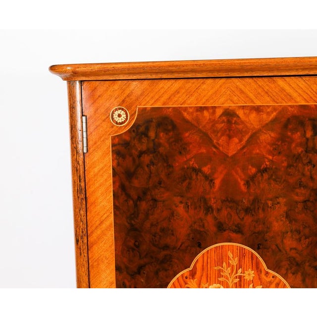 Antique Art Deco Walnut Marquetry Cocktail Cabinet by Epstein, 1930s For Sale - Image 11 of 18