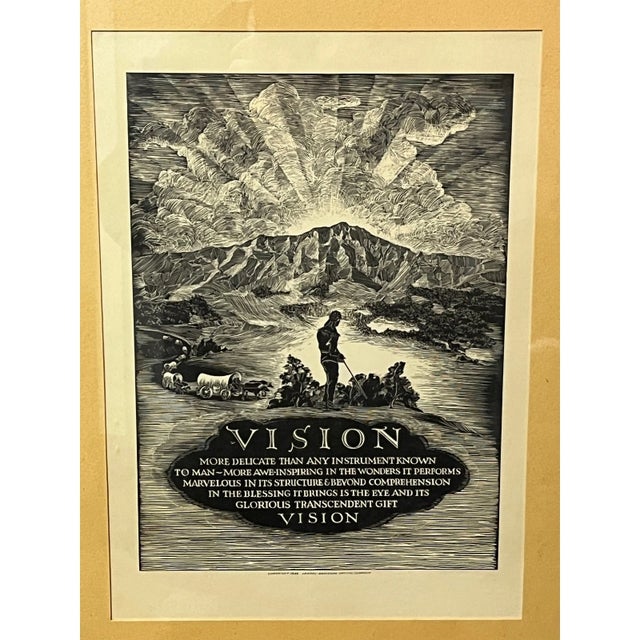 American 1928 "Vision" Advertising Print | Vintage Jenkel-Davidson Optical Co. Art For Sale - Image 3 of 6