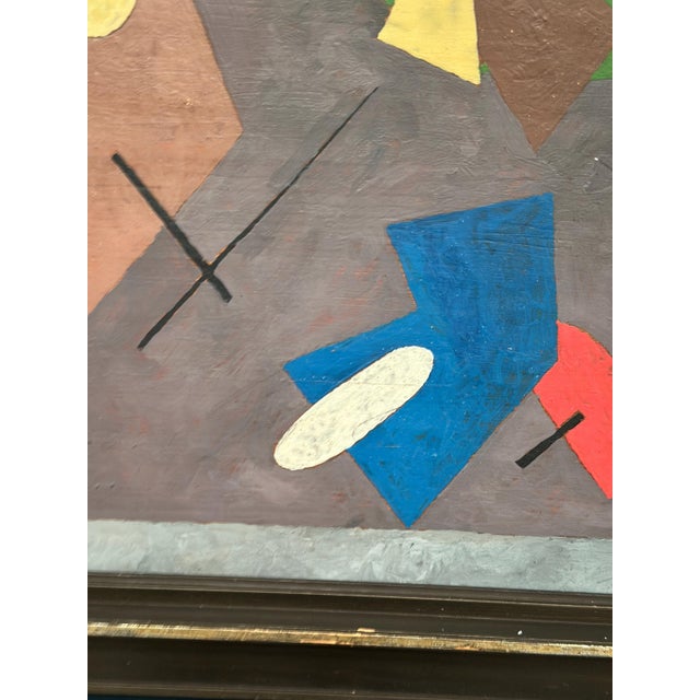 Swedish School, Geometric Composition, 1950s, Oil on Panel, Framed For Sale - Image 9 of 16