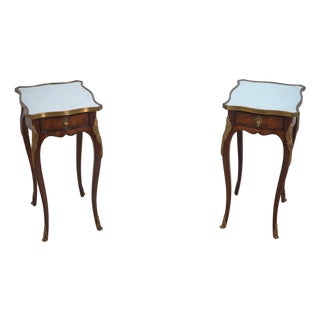 Pair Theodore Alexander Eglomise Top French Tables For Sale
