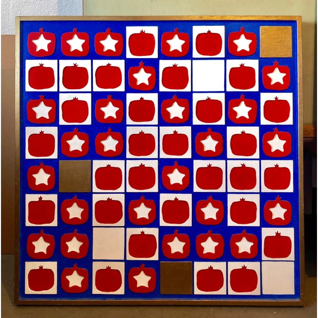 Oded Halahmy, Red White Blue Americana Wall Hanging Painting Sculpture American Flag Motif, 2008 For Sale - Image 4 of 10