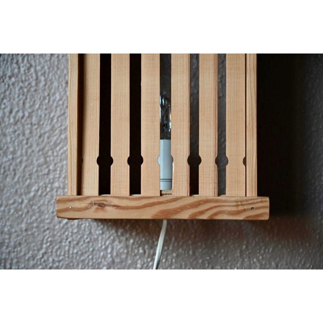 Swedish Pine Wall Light, 1970s For Sale - Image 11 of 14