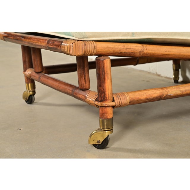 John Wisner for Ficks Reed Mid-Century Hollywood Regency Bamboo Rattan Lounge Chair, 1950s For Sale - Image 10 of 16