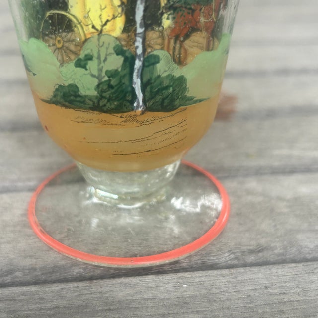 Early 20th Century Vintage Horse and Carriage Bullicante Cordial Glasses- Set of 4 For Sale - Image 5 of 10