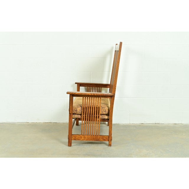 Stickley Mission Oak Arts & Crafts Spindle Bench or Settee For Sale - Image 11 of 14