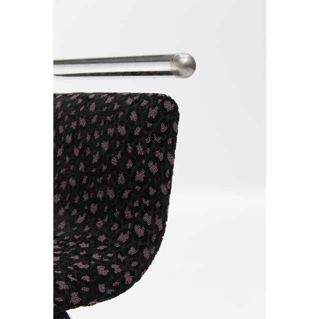 Italian S Anonimo Chrome Chairs in Leopard Velvet, 1970s, Set of 6 For Sale - Image 9 of 18