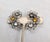 Vintage 1960s Signed Ornella Italy Clear Beaded Clear & Faux-Citrine Clip Earrings-2 Pieces For Sale - Image 4 of 8