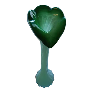 1980s Green Jack in the Pulpit Ribbed Calla Lilly Tall Decorative Vase