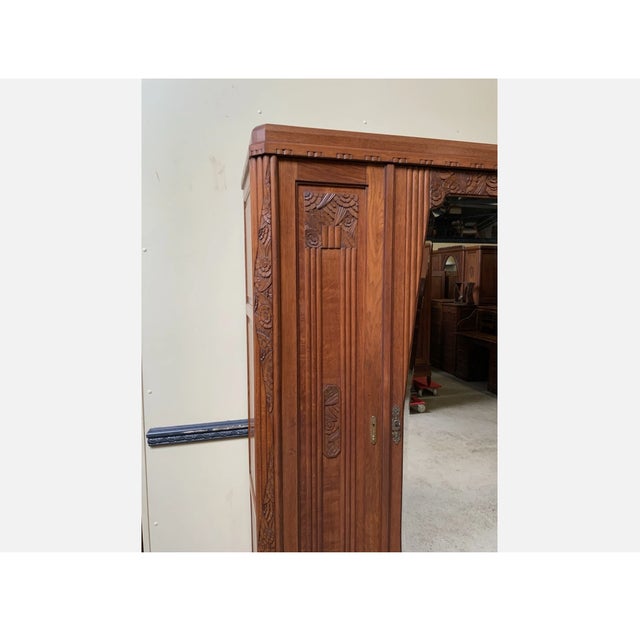 Antique Art Deco Wardrobe, 1930 For Sale - Image 3 of 12