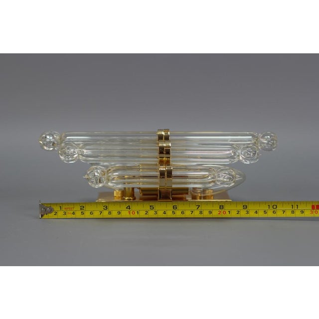 Crystal Glass and Brass Wall Lamp by Honsel, Germany, 1980s For Sale - Image 17 of 18