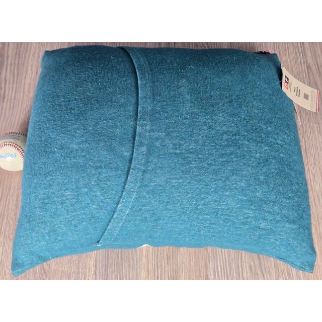 Arts & Crafts David Fussenegger Eat Ski Sleep Repeat Down Pillow by Alpine Chalet World Traveler For Sale - Image 3 of 5