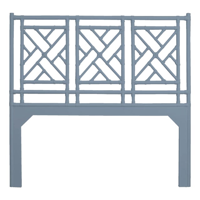 Chippendale Headboard Double, Regatta Blue For Sale